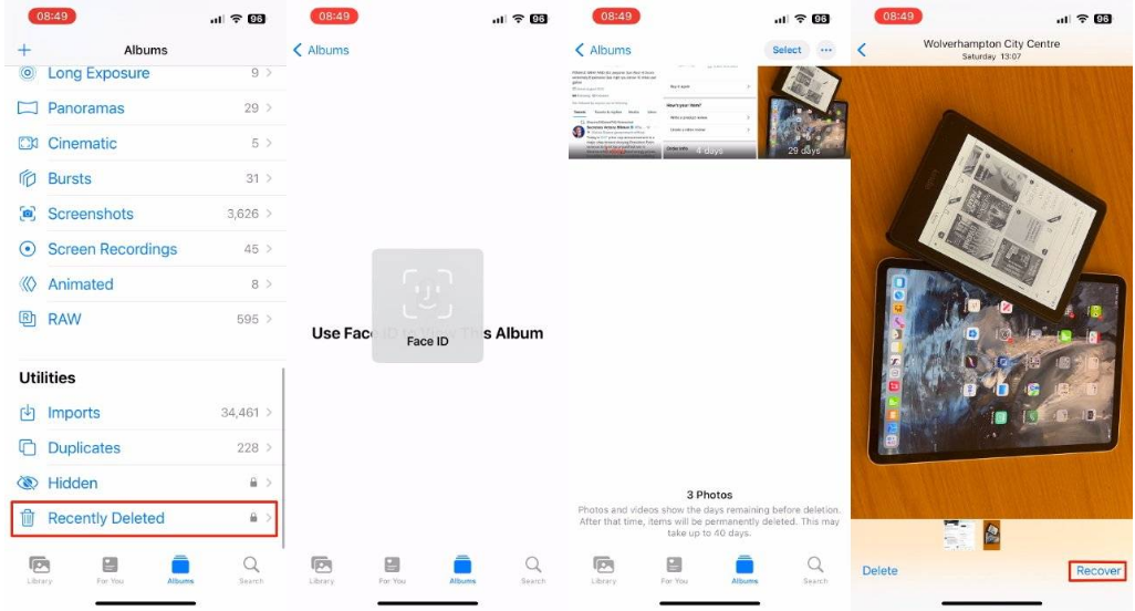 广灵苹果14维修分享 iPhone14 上恢复已删除的照片 